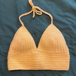 Yellow Crochet Crop Top